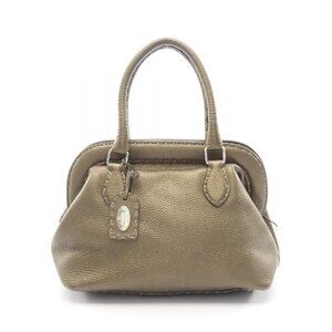 Fendi Selleria Doctors Bag Metallic Leather Handbag
